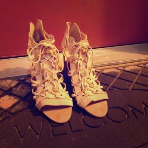 Just Fab size 12 light tan sandals